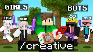 How I Got CREATIVE in Boys VS Girls Minecraft Server [upl. by Alburg]