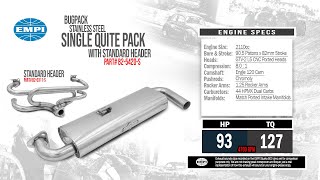 BUGPACK Stainless Steel Single Quiet Pack Muffler for Street Headers Sound Clip [upl. by Aznola]