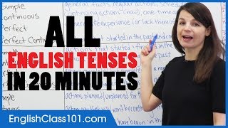 ALL English Tenses in 20 Minutes  Basic English Grammar [upl. by Booma65]