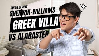 SherwinWilliams Greek Villa Vs Alabaster  How to choose Best Color Review [upl. by Llyrpa]