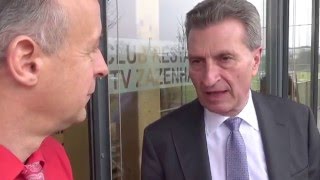 EU Kommissar Günther H Oettinger CDU über die Notwendigkeit von Stuttgart 21 [upl. by Yeoz]