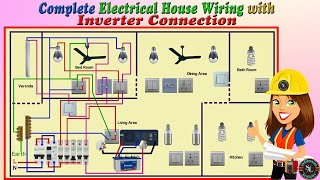 Complete House Wiring with Inverter Connection How to Select Inverter amp Battery Capacity Explained [upl. by Lahcear]