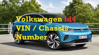 Volkswagen id4 Electric VIN Location  Chassis Number Location CareDrive [upl. by Yerhcaz]