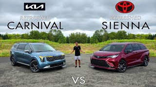 FAMILY KINGS  2025 Toyota Sienna Platinum vs 2025 Kia Carnival SXP Comparison [upl. by Cung]