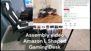 Office Desk Assembly  L shaped gamers desk from Amazon [upl. by Welcy868]