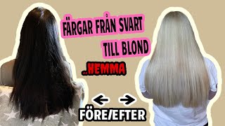 FÄRGA FRÅN SVART TILL BLOND HEMMA [upl. by Fablan920]