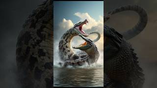 Anaconda VS Saltwater CROCODILE shorts animalkingdom [upl. by Ryann750]