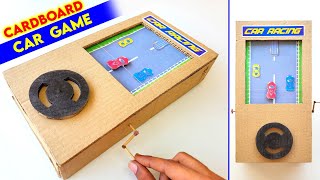 New cardboard Racing car game  how to make road fighter game at home  best school project [upl. by Sualocin]