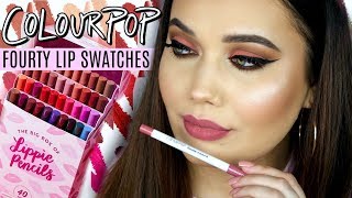 FORTY LIP SWATCHES  COLOURPOP Big Box of Lippie Pencils [upl. by Studley222]