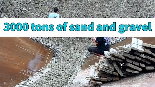 Barge Unloading 3000 tons of sand and gravel  Flow  Hardworking  ASMR [upl. by Fullerton]