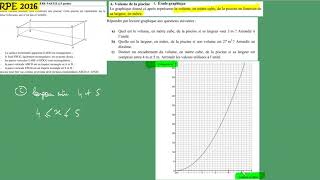 fonctionlecture graphique volumeCRPE annale groupement 1sujet 2016 problème A [upl. by Tomkiel845]