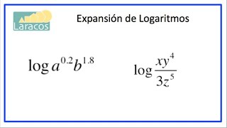 Como expandir logaritmos ejemplo 1 [upl. by Forward600]