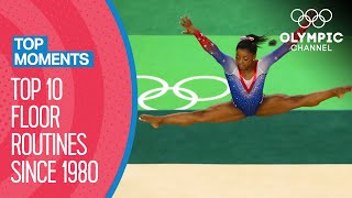 The last 10 goldwinning floor routines in Artistic Gymnastics  Top Moments [upl. by Ahsek593]