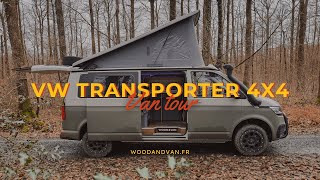 Visite de notre van aménagé 4x4 sur VW Transporter L2H1  Van tour Wood and Van vanaménagé [upl. by Attenad410]