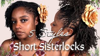 5 Sisterlock Flower Styles for Short Locs 🌼 [upl. by Agamemnon]