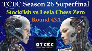 TCEC Season 26  Superfinal  LC Zero 031dag5350a2e vs Stockfish dev20240513  Round 431 [upl. by Nwahsyd]