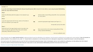 Eaton Enterprises uses the wagebracket method to determine federal income tax withholding [upl. by Mossberg]