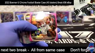 2022 Bowman U Chrome Football Blaster Case 40 blasters Break 36 eBay [upl. by Lillian]