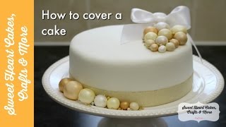 Cover a cake with Marzipan amp Fondant  How to decorate a fruit cake tutorial [upl. by Ayekam]