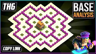 BEST Ultimate Town Hall 6 TrophyHybrid Base Layout 2023  COC Town Hall 6 Hybrid Base Design [upl. by Tsew]