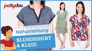 Sommerliches Kurzarmshirt amp Freizeitkleid aus Jersey nähen  Nähanleitung für BlusenAusschnitt 👚 [upl. by Uriiah681]