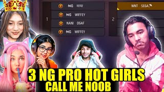 3 RANDOM WORLDCHAT NG PRO GIRLS CALL ME NOOB  GARENA FREE FIRE [upl. by Htennek]