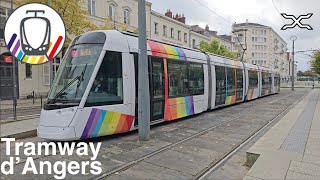 Tramway dAngers  Rainbow tram  Tramway arcenciel  Alstom Citadis  France [upl. by Ynnub]