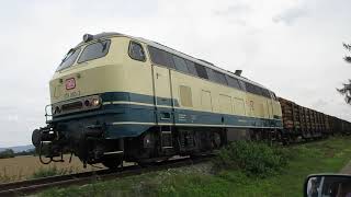 Holzverkehr auf der Strecke Bodenwerder Emmerthal mit TFT 218 003 [upl. by Jessie]