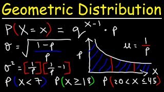 Geometric Distribution  Probability Mean Variance amp Standard Deviation [upl. by Gweneth]