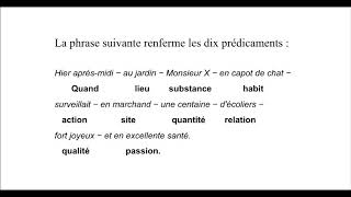 04  Leçon de logique  Chapitre 1  Appendice  Prédicables et prédicaments 3542 [upl. by Tevis]