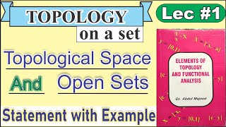 Topology on a Set  Its Conditions amp Examples  Topological Space with Open Sets [upl. by Enomis]