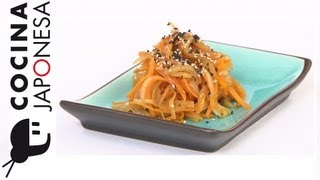 Como preparar Kinpira  Recetas de cocina japonesa en español [upl. by Anerehs734]