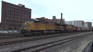 UP 7267 Leads WB Herzog Ballast Train Kansas City MO 11224 [upl. by Eatnuahs506]