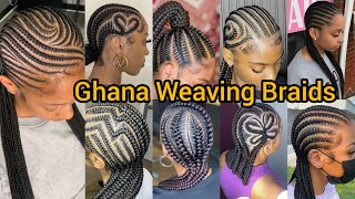 Elegant Ghana Weaving Braids  Cornrow Braids Hairstyles  Half Cornrow Braids  Knotless Braids [upl. by Fermin]