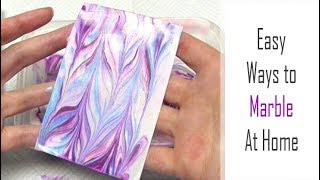 4 Ways to MARBLE Paper  Alcohol Inks Shaving Foam Nail Polish amp Acrylic Paint  Marbling HowTo [upl. by Groome]