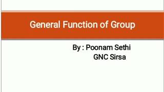 Function of Group [upl. by Finnegan]