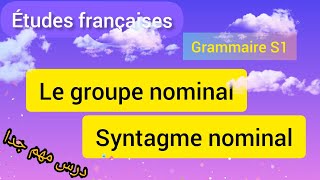 Grammaire S1  le groupe nominal syntagme nominalشرح بسيط باللغة العربية 💯🎉🎉 [upl. by Cinimod]