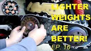 LIGHTER ROLLER WEIGHTS  MORE SPEED FASTER SCOOTER EPISODE 16 [upl. by Bill366]