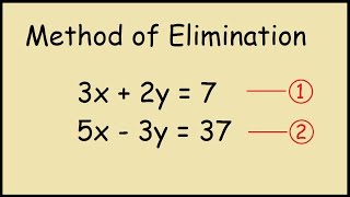 Method of Elimination Steps to Solve Simultaneous Equations [upl. by Aissatan]