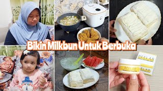 Siapkan Menu Berbuka Bikin Milkbun KW Ternyata Enak  Lanjut Skincare an Barang Dek Alma amp Kak Salwa [upl. by Aehtna]