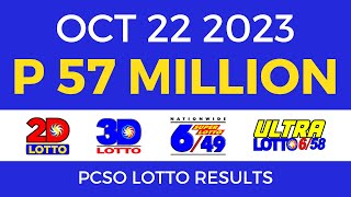 Lotto Result October 22 2023 9pm PCSO [upl. by Loree]