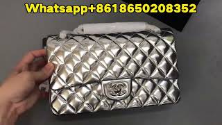 Chanel Silver Quilted Leather Medium Classic Double Flap Bag Review from BOOTSFY [upl. by Ormsby614]