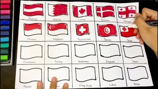 I draw all red and white country flag ❤️🤍 flag country [upl. by Felton844]