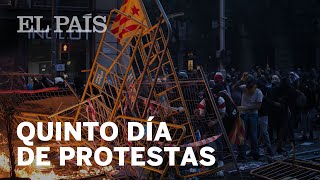 BARCELONA Así ha sido el QUINTO DÍA de protestas por la sentencia del PROCÉS [upl. by Wain]