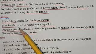 uses of Acetaldehyde and formaldehydechemistrytutorcj [upl. by Adonis]