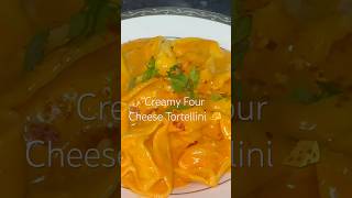 Creamy four cheese tortellini  creamy pasta shorts pastarecipe [upl. by Derdlim478]