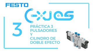 FESTO Fluid Sim Sección Práctica 3 Hidráulica Pulsadores y Cilindro de doble efecto [upl. by Annaitsirhc]