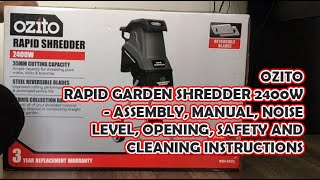 Ozito Rapid Shredder  Assembly Manual Noise Level Opening Safety and Cleaning Instructions [upl. by Ahsekat69]