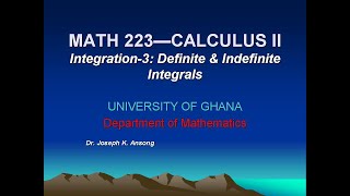 Integration3 Definite and Indefinite Integrals [upl. by Kissiah]