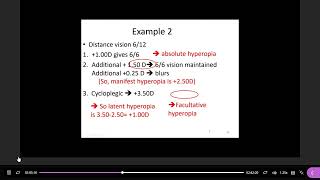 How do optometrists measure latent cycloplegic manifest and absolute hyperopiaemmetrope part 3 [upl. by Letitia957]